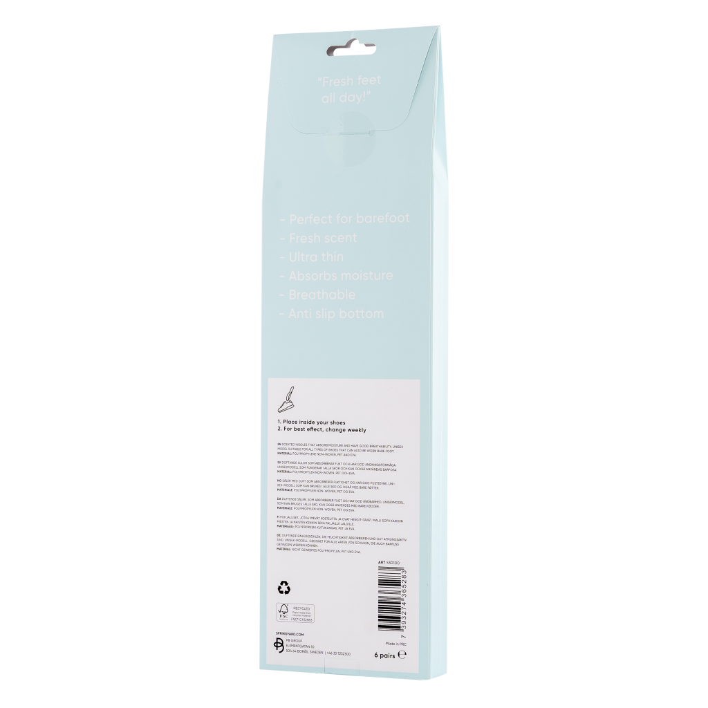 Ultratynn deodorant for såler (6-pakning)