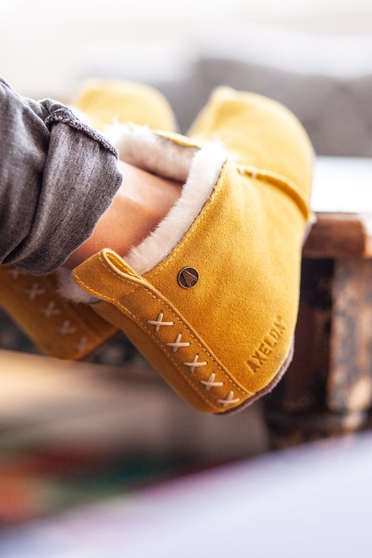 Saueskinnstøfler Innsbruck Gul/Creme