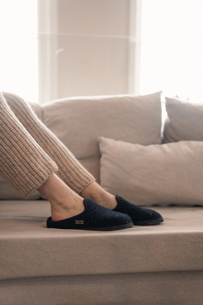 ULLTØFLER - ULLE ORIGINAL DAME/HERRE - SVARTMELERT