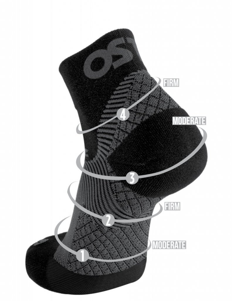 OS1st Merino Crew Sock mot hælspore - Svart
