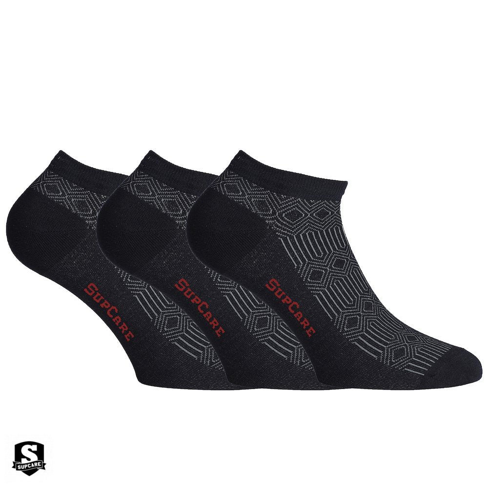 3-pakning bambussokker ankel Svart