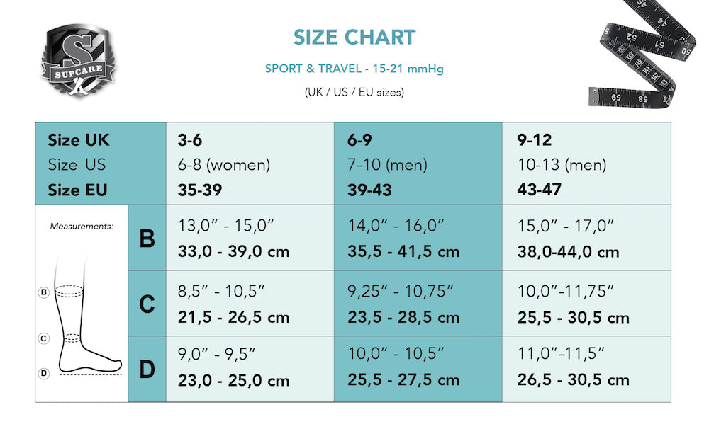 Kompresjonssokker Sport - hvit