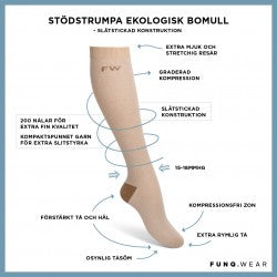 Støttestrømper i bomull beige